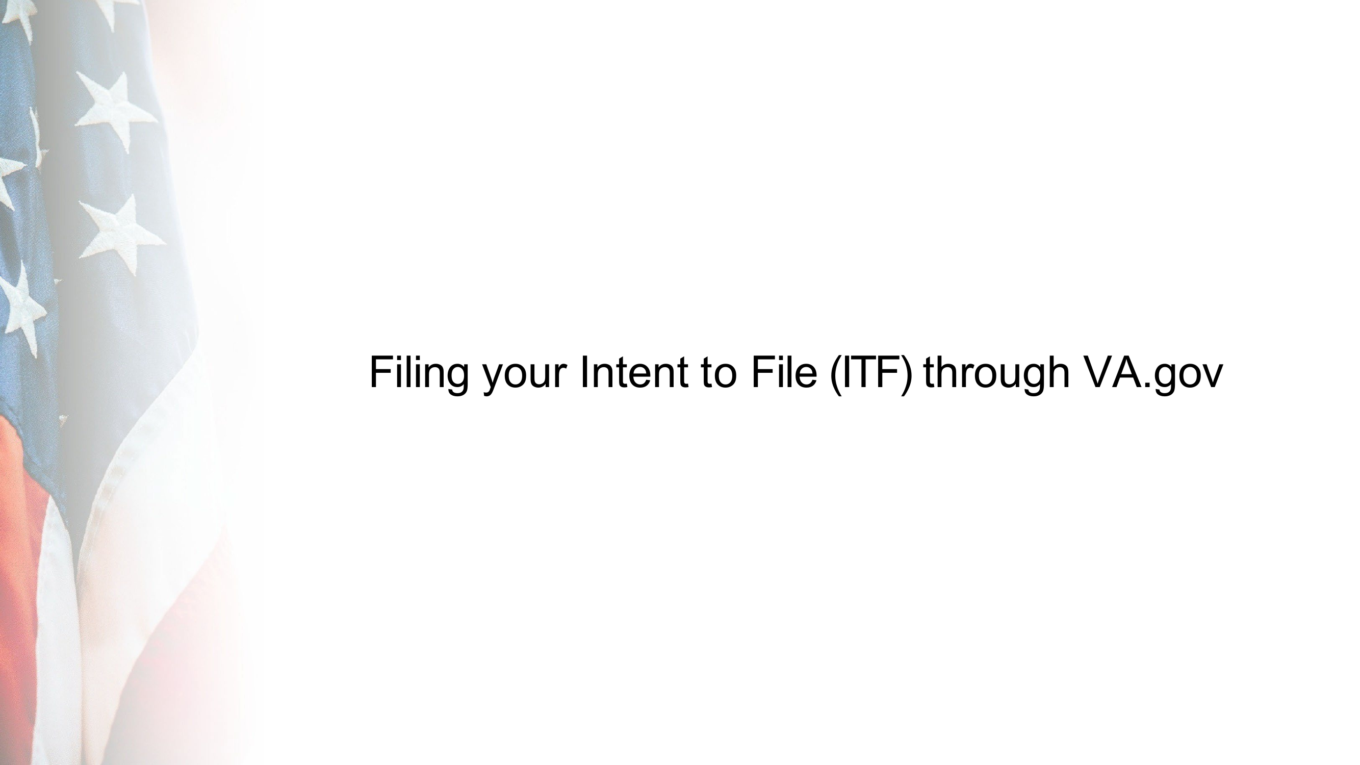How to File Your Intent to File (ITF) through VA.gov