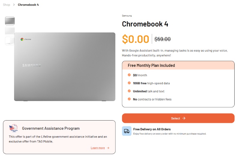free laptop for high school students chromebook 4