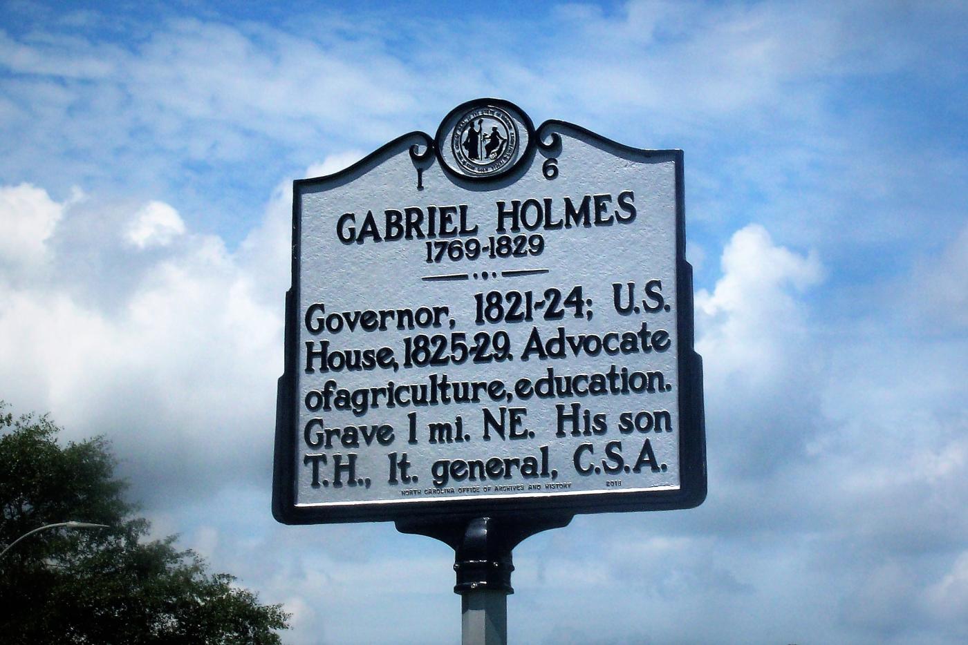 Governor Gabriel Holmes - North Carolina Democratic-Republican