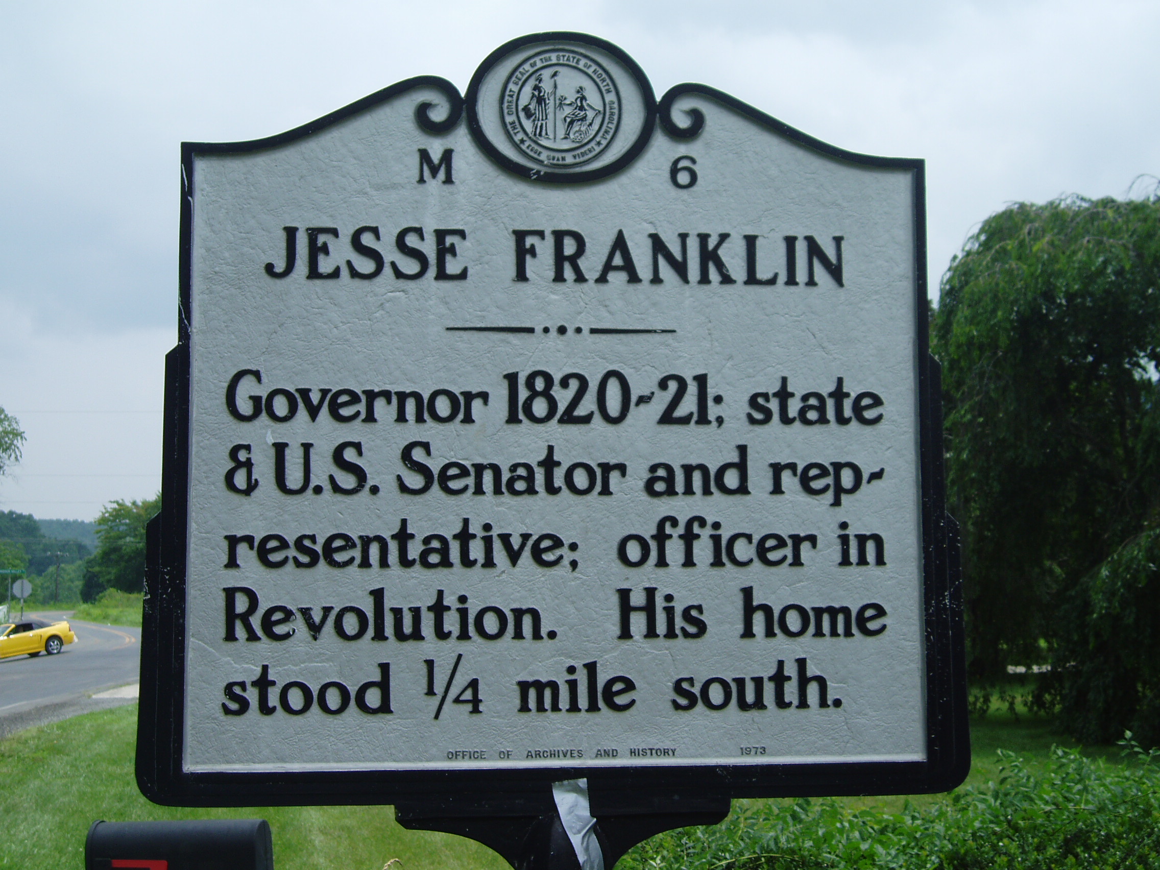 Governor Jesse Franklin - North Carolina Democratic-Republican